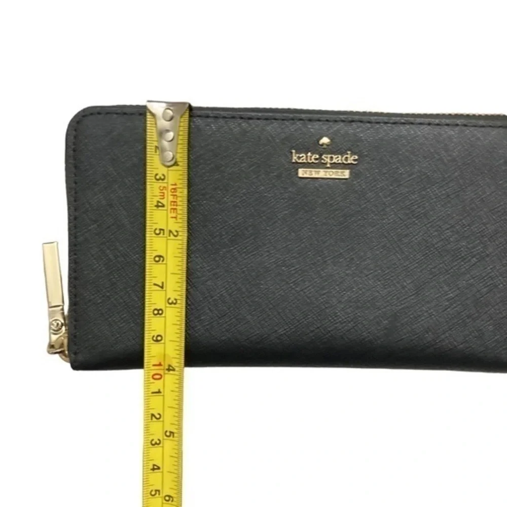 Kate spade black saffiano leather wallet zipper clutch bag